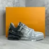 lyxdesigner tränare sneaker skor mode låg utomhus vit svart vit grön orange denim blå gula män kvinnor utomhus tränare äkta läder med låda