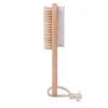 Double Side Bristle Wooden Feet Brushes Pumice Stone Rub Feet Foot Exfoliating Dead Skin Remover Spa Massager