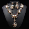 Lyxig stor strass brud smyckesuppsättningar för kvinnor geometriska kristallhängen halsband örhängen set bröllop kostym smycken set