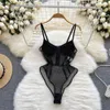 NXY Sexy Bodycon Hollow Out Play -Suits Женский американский стиль прозрачный тонкий комбинезон летний сетка