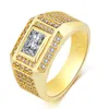 Choucong Marke Eheringe Luxus Schmuck 925 Sterling Silber 18 Karat Goldfüllung Prinzessin Cut Weißer Topas CZ Diamant Edelsteine Partei Männer Ehering Ring Geschenk