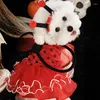 Vêtements pour chiens Produits pour animaux de compagnie COSPLAY Halloween avec ailes Red Lady Bugs Jupe Teddy Puppy Festival Accessoires