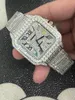 Relógio de movimento com diamante 904L relógios de diamante relógio masculino pulseira de aço fino lente de vidro de safira à prova d'água e à prova de suor relógio masculino de diamante movimento watcRGRR