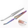 Nail Art Kits Multifunction Stainless Steel Shaping Tweezers Cross Clip Tool Professional Manicure Tools