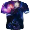 Herr t-skjortor kissqiqi män skjorta 3d tryckt stjärnhimmel t-shirt avslappnad mode trend sommar kort ärm maximal storlek s-5xl