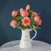 New Product Ideas 3 Heads Roses Single Stem Artificial Austin Silk Rose Flowers Artificial Plant Roses Home Decoration Wedding Living Room Valentine's Day