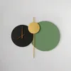 Duvar Saatleri Nordic Tasarımcı Led hafif yuvarlak saat Yaratıcı Lamba Oturma Odası Koridor Sanat Sconce Kapalı Dekor Armatürleri
