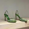 Sandalias de Tequila de verano para mujer, zapatos de tacón alto, zapatos de tacón de marca para mujer, vestido adornado con cristales, Sandalias de gladiador para boda nupcial, EU35-42