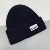 2024 Zimowa para literowa tkanina miękka potrójna krotność gęsta ciepła kapelusz na zewnątrz sport zimny zimna czapka