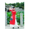 Etnische kleding 2023 Vietnam Ao Dai Cheongsam Folk Dance Dress Style Qipao Chinese voor vrouwen Traditionele rode bloemen