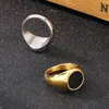 Серебро, золото, простые черные круглые кольца с каплями масла, ювелирные изделия из нержавеющей стали для женщин и мужчин, 6-12 #