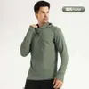 Lu nieuw shirt met lange mouwen, casual effen kleur, sneldrogend, sport-fitnessjas, lente en herfst, vochtopname en zweet