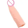 Brinquedo sexual massageador 18cm * 4cm, extensor de pênis, manga reutilizável, atraso na ejaculação, anéis penianos, brinquedos para homens, produtos