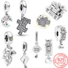 Argento 925 Fit Pandora Ciondoli originali Ciondolo fai da te Donna Bracciali perline Clip Tappo di laurea Laurea Commemorativa Charm Fit Bracciale di marca Gioielli Laurea