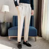 Herrenanzüge Homme Britischer Stil Business Formelle Kleidung Anzughose Herrenbekleidung Solide Slim Fit Lässige Büro Gerade Hose Reine Farben G157