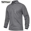 Mens Polos Tacvasen Zipper Pocket Tactical Work Shirt Långärmad premiumtröjor Casual Golf Sports Army Military Tshirts Tops 230404