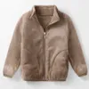 Jackets Hoodies Girls' Sherpa Fleece Full-zip Jacket Flannel Hoodie Coat Fall Winter Warm Outwear Kids Autumn Clothes in Stock
