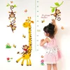 Figurines décoratives mesure de la hauteur tableau de croissance girafe singe imprimé autocollant mural mesure chambre papier peint auto-adhésif pour enfants