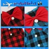 Hondenkleding Atuban Plaid Puppy Shirt-schakeljongen en vlinderdie Combo-outfit voor kleine honden katten Verjaardagsfeestje Holiday Pos