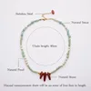 Kedjor etnisk stil mode natursten pärla halsband kvinnor klassisk rostfritt stål tröja kedja lyx smycken tillbehör