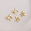 Anhänger Halsketten 2 Stück 13 13,3 mm vergoldete Schmetterlings-Charms für Schmuckherstellung, DIY-Zubehör, handgefertigte Messing-Accessoires, Frauen-Ohrring