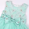 Fille robes broderie florale filles maille robe 2023 été femme bébé fête d'anniversaire vert fée gonflé princesse 3-10T