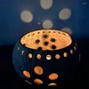 Candle Holders Coconut Shell Holder Hollow Out Natural Color Candlestick Bowl Handmade Pillar Home Party Decoration Supplies
