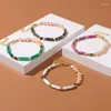 Charm Bracelets Natural Stone Pearls Chain For Women Men Cylinder Beads Bracelet Gold Color Round Spacer Bead Anklet