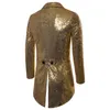 Abiti da uomo Blazer Abito da uomo Paillettes Colletto rovesciato Manica lunga Cappotto a coda di rondine per uomo SMLXLXXL 230404