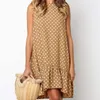 Casual jurken zomerjurk vrouwen ruche Spring Street sexy slank dun strand feest o nek mini polka dot vestidos de fiesta