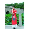 Etnische kleding 2023 Vietnam Ao Dai Cheongsam Folk Dance Dress Style Qipao Chinese voor vrouwen Traditionele rode bloemen