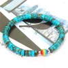 Strand Natural Stone Sea Sediment Blue Handmade Bracelet Colorful Imperial Abacus Beaded Jewelry For Women Men Wholesale