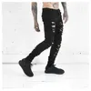 Whole-2016 nouveaux jeans pour hommes jeans déchirés pour hommes skinny en détresse slim designer biker hip hop swag noir slim jeans283m