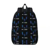 Backpack Blue Messied Laptop Men Women Basic Bookbag For School College Student Football Bag