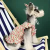 Dog Apparel Fashion Printing Puppy Dress Girl Summer Breathable Clothes For Small Dogs Cute Princess Costume Dresses Teddy Schnauzer