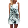 캐주얼 드레스 Liumaohua의 여성 여름 드레스 3D 프린트 슬립 벨레 오 앤 넥 비트 2023 패션 보헤미안 S-909