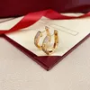 Boucles d'oreilles dorées de boucles d'oreille de boucle de mossanite bijoux pour femmes plaque à oreille en diamant Ringle designer Jewellry femme féminine fille fête d'anniversaire cadeau en gros