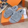 Pantoufles de créateurs PASEO COMFORT Fluffy Furry Laine Sandales Chaud Confort Pantoufles Sandale Femmes Mode Pantoufle Automne Hiver Éraflures