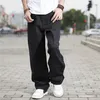 Jeans hip hop interi neri pantaloni larghi stile larghi per jeans rap da ragazzo pantaloni grandi grassi da uomo pantaloni lunghi hiphop large233u