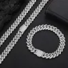 Dropshipping Hip Hop Jóias Colar Sterling Sier 10mm Pulseira Iced Out Moissanite Cuban Link Chain para homens