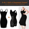 Shapers pour femmes Robe midi sans manches pour femmes double couche de serrage du ventre et des fesses soulevant le corps façonnant la jupe de body