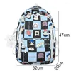 Schultaschen Mädchen Hohe Kapazität Nylon Drucktasche Damen Niedliche Cartoon-Muster Laptop Mode Weibliche Reise College Rucksack Frauen