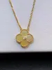 Brand Luxury Limited Edition Clover Designer Pendant Necklaces Womens 18K Gold Yellow Stone Diamond Crystal Elengant Choker Necklace Jewelry