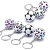 Keychains 3D Sports Football Key Chains Souvenirs PU LÄDER KEYRING FÖR MÄN SOCCER FANS KEYCHAIN ​​PENDANT PUROMEN GENTER