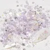 Nail Glitter krossad spar paljetter chunky färgglada fluorescerande glaspapper iriserande flingor klistermärke 3d akryl paillette