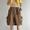 Pantaloncini da uomo estivi sottili moda uomo tinta unita tasca oversize streetwear hip-hop carico sciolto spiaggia da uomo
