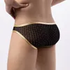 Onderbroek Herenondergoed Sexy Zwart Goud Boxershort Mesh Semi-transparant Geruit Lage Taille Ademend Kleuraanpassing Slipje Bikini