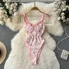 Nxy spets broderi blommor camis bodysuits kvinnor franska ätliga träd svamp design sommar mode stropplös sexig rompers 230328