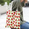 Torby na zakupy Truskawkowe cytrynowe wzór kobiet ochrony środowiska płótno płótna duża torebka Estetyka drukowania kwiatów