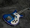 Ricken 4003 Electric Guitar, Bass Guitar, Transparent Blue Color, Basswood Body, Rosewood Fretboard, 4Strings Guitarra